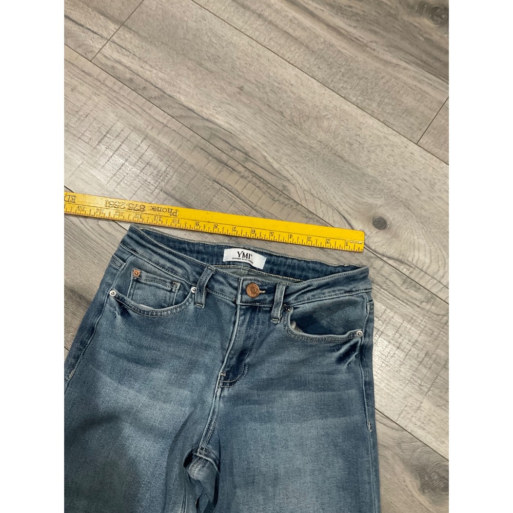 YMI Womens Wide Leg Jeans Medium Wash Stretch Denim Size 5 27 - Picture 7 of 10